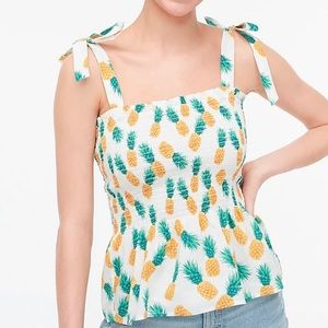 Jcrew Smocked tie-shoulder tank top